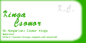 kinga csomor business card